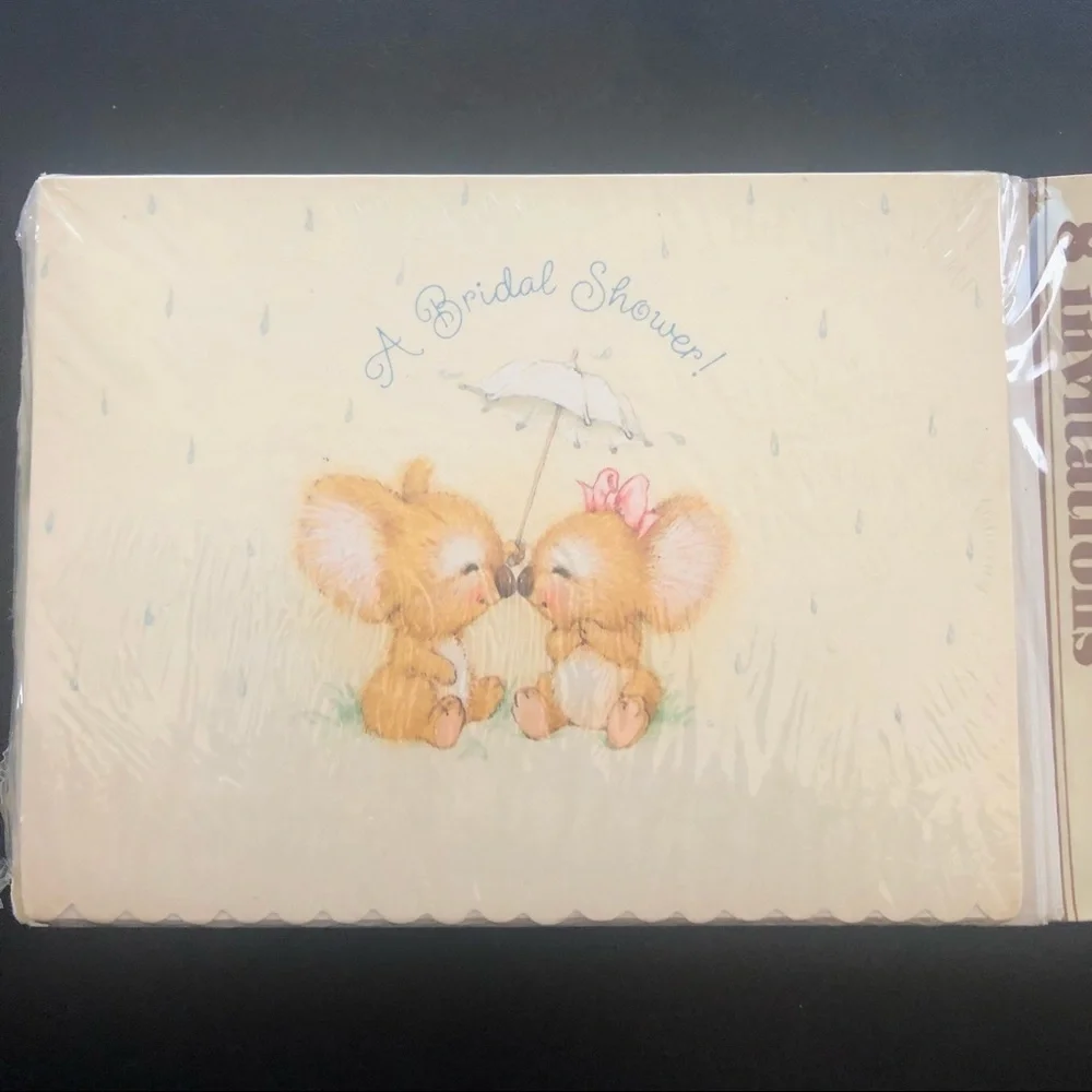 VINTAGE 1980s BRIDAL SHOWER INVITATIONS HALLMARK 8